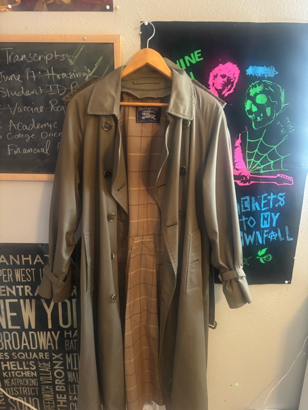 Burberry Olive Green Trench Coat